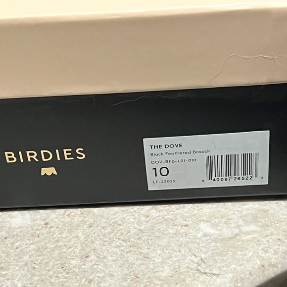 Birdies Dove Black Feathered Mules - Sz. 10 - New in Box - Picture 11 of 14